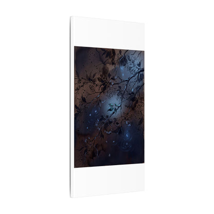 Bold Cherry Blossom Canvas Art - Charcoal Ink Dark Japandi