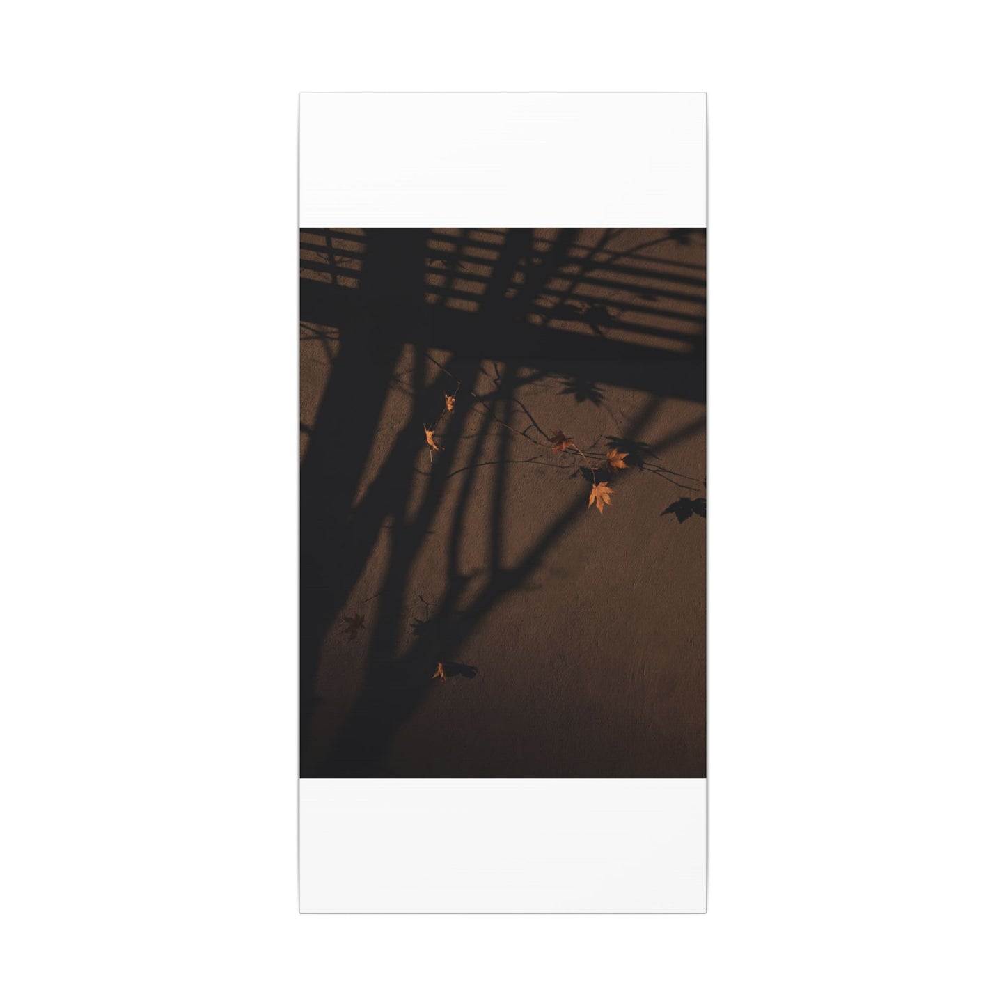 Shadow Play Autumn Canvas Art | Dark Japandi Luxurious Design