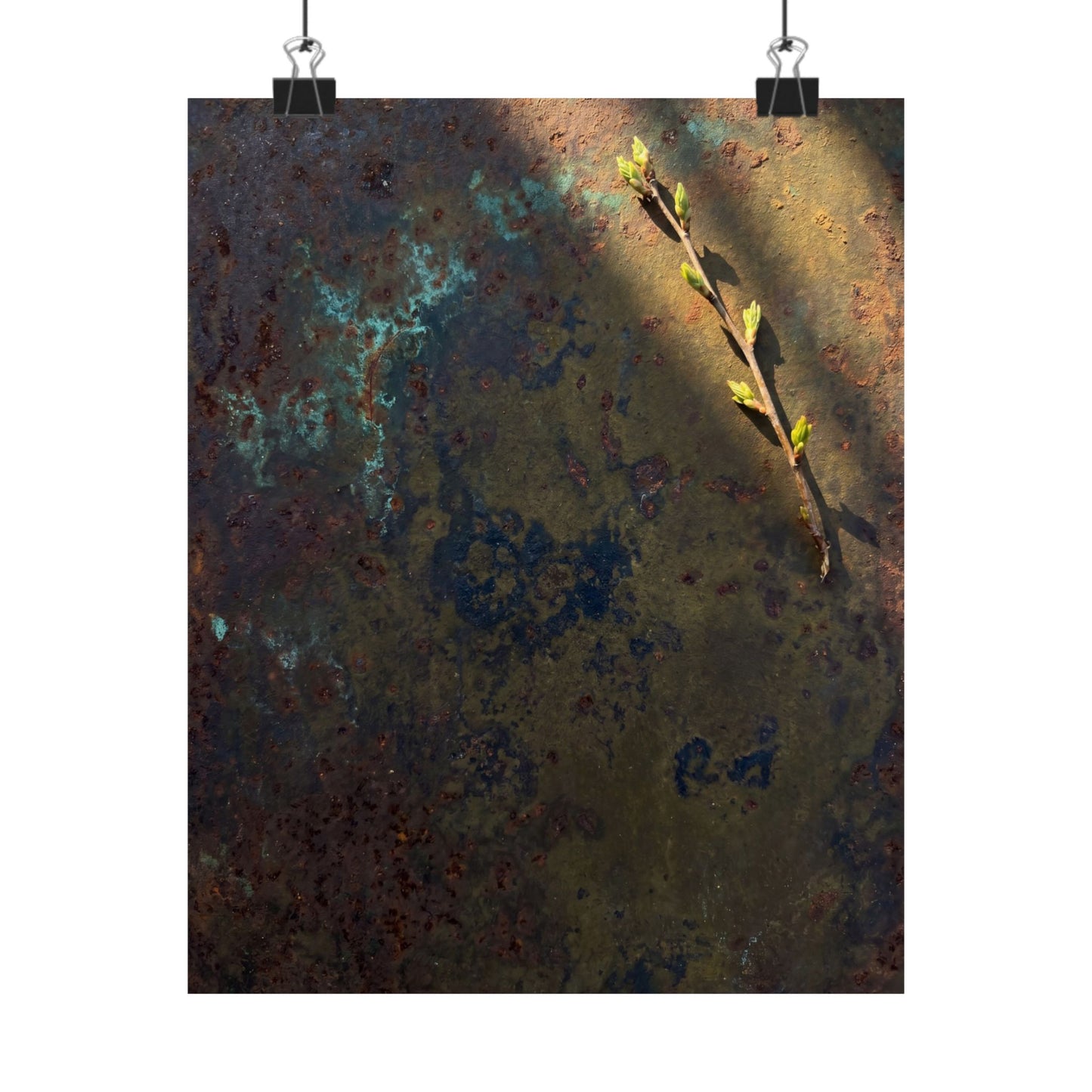 Rust Patina Spring Wall Art Print | Dark Japandi Luxurious Design