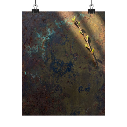 Rust Patina Spring Wall Art Print | Dark Japandi Luxurious Design