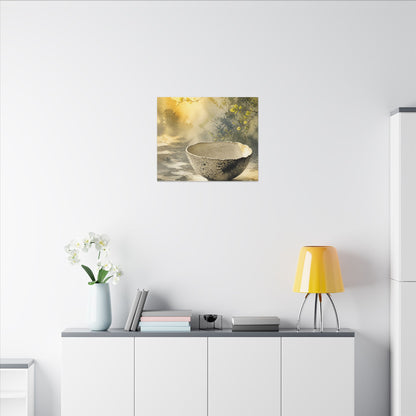 Cozy Ceramic Bowl Canvas Art - Watercolor Japandi