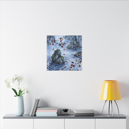 Rock Garden Autumn Canvas Art | Zen Tranquil Design