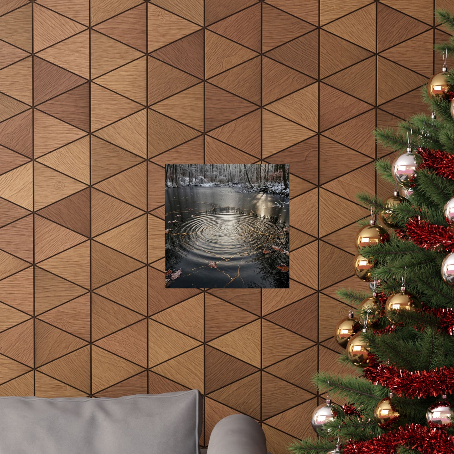 Water Ripple Wall Art Print | Winter Kintsugi Broken Beauty Art
