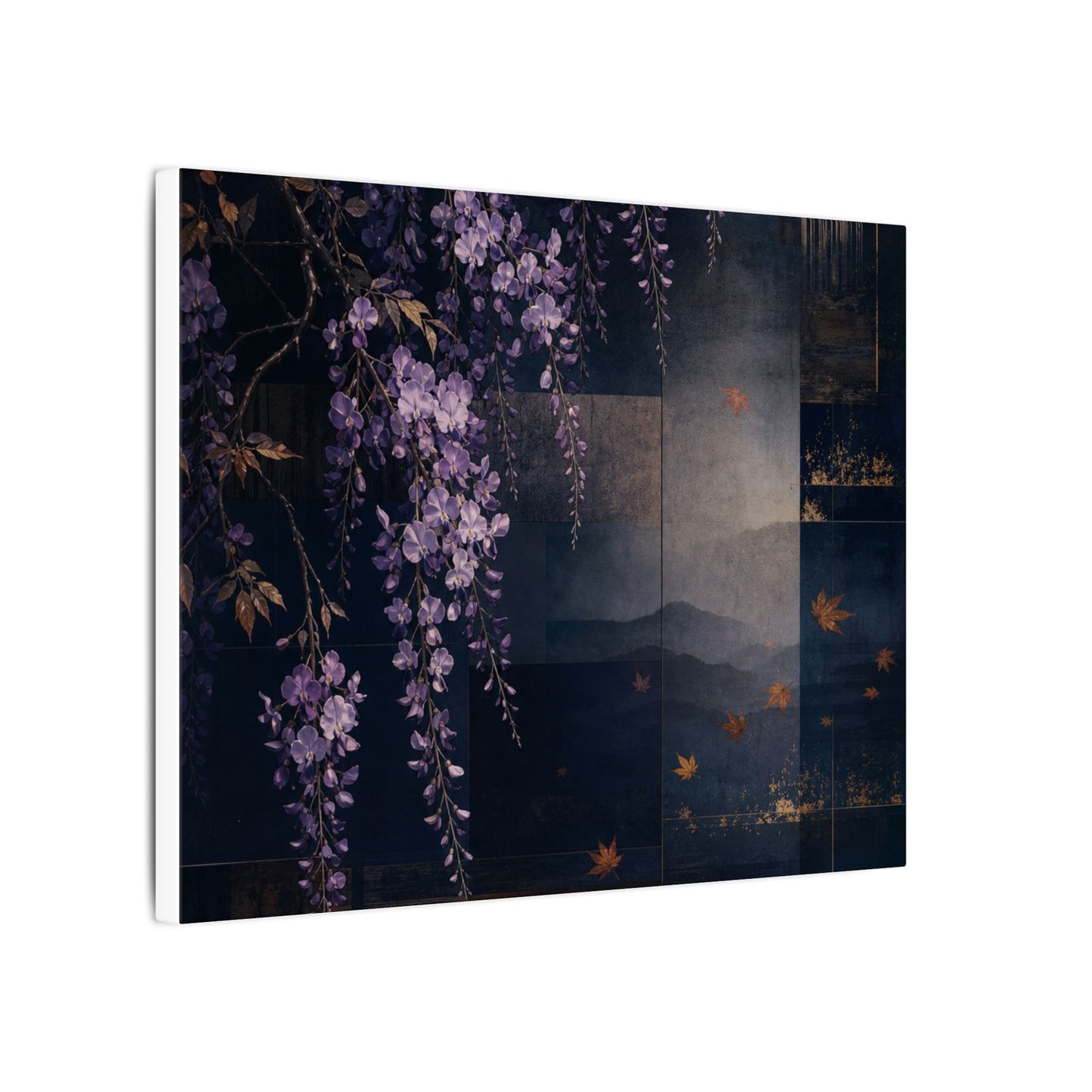 Dawn Wisteria Canvas Art - Dark Japandi Fukinsei