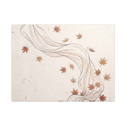 Japandi Silk Drape in Dawn | Minimal Line Canvas Art