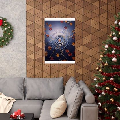 Water Ripple Autumn Wall Art Print | Kintsugi Healing Design