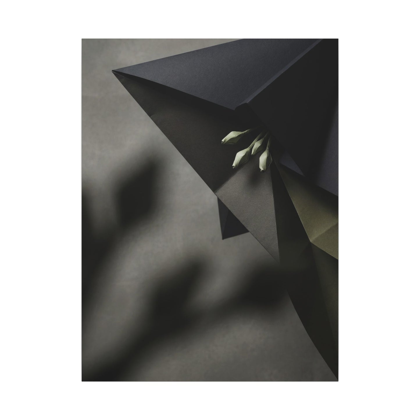 Paper Fold Moody Minimal Canvas Art | Luxurious Dark Japandi Art