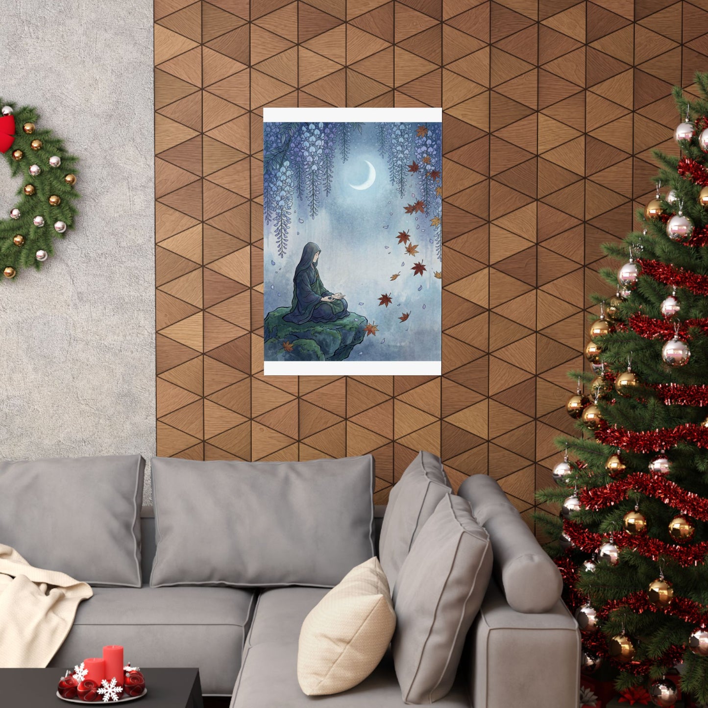 Wisteria Autumn Wall Art Print | Zen Contemplative Design