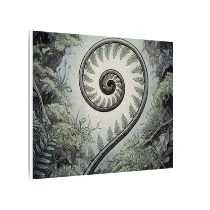 Zen Fern Unfurling in Dawn | Ukiyo E Inspired Canvas Art