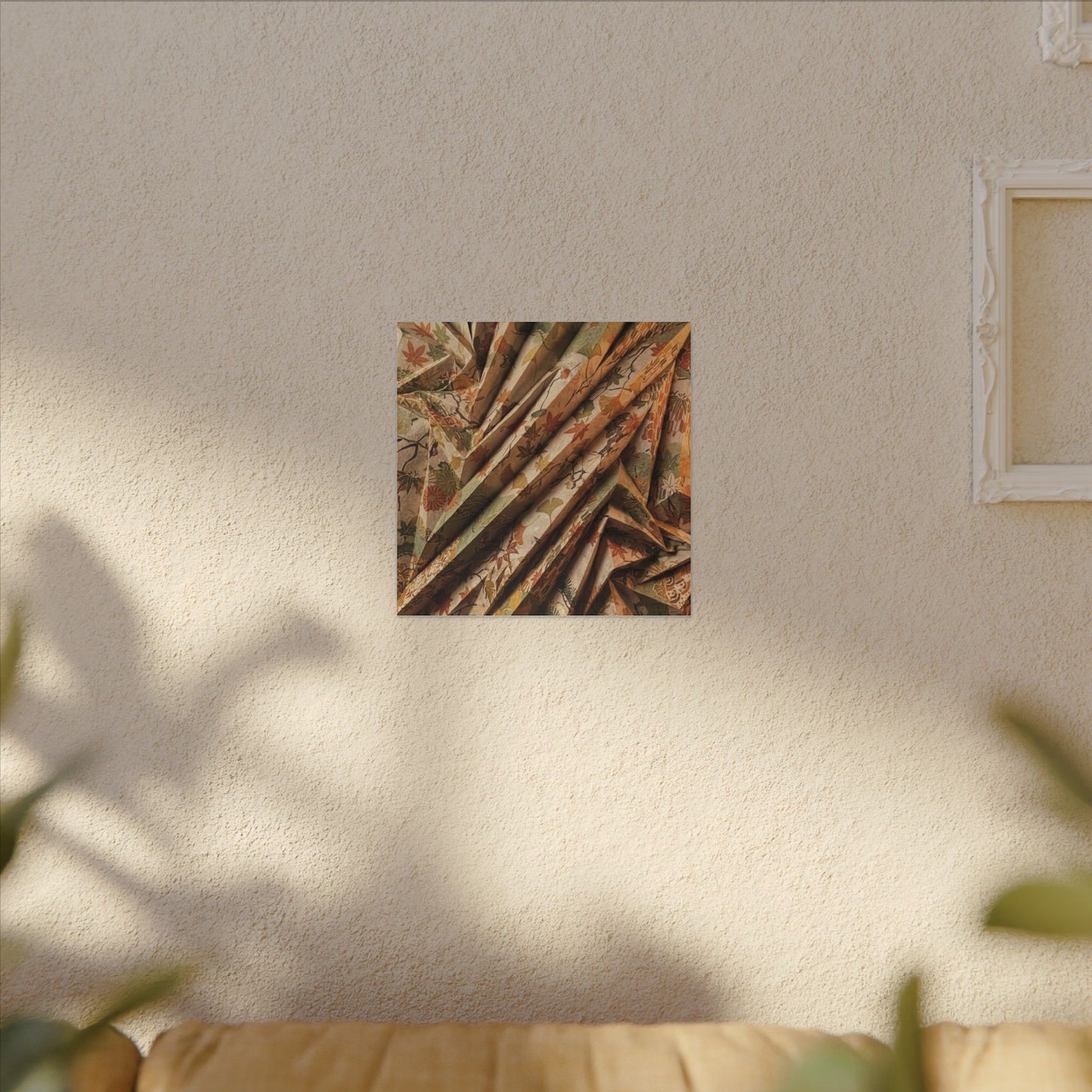 Paper Fold Autumn Canvas Art | Japandi Earthy Design
