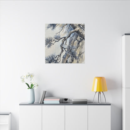 Moonlight Pine Tree Canvas Art - Japandi Seijaku