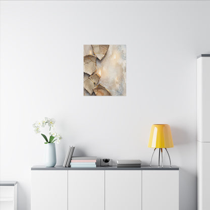 Broken Pottery Winter Canvas Art | Japandi Warm Design