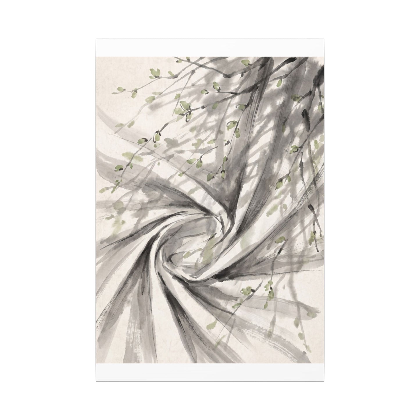 Silk Drape Spring Canvas Art | Zen Contemplative Design
