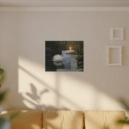 Candlelight Lotus Flower Canvas Art - Zen Kanso