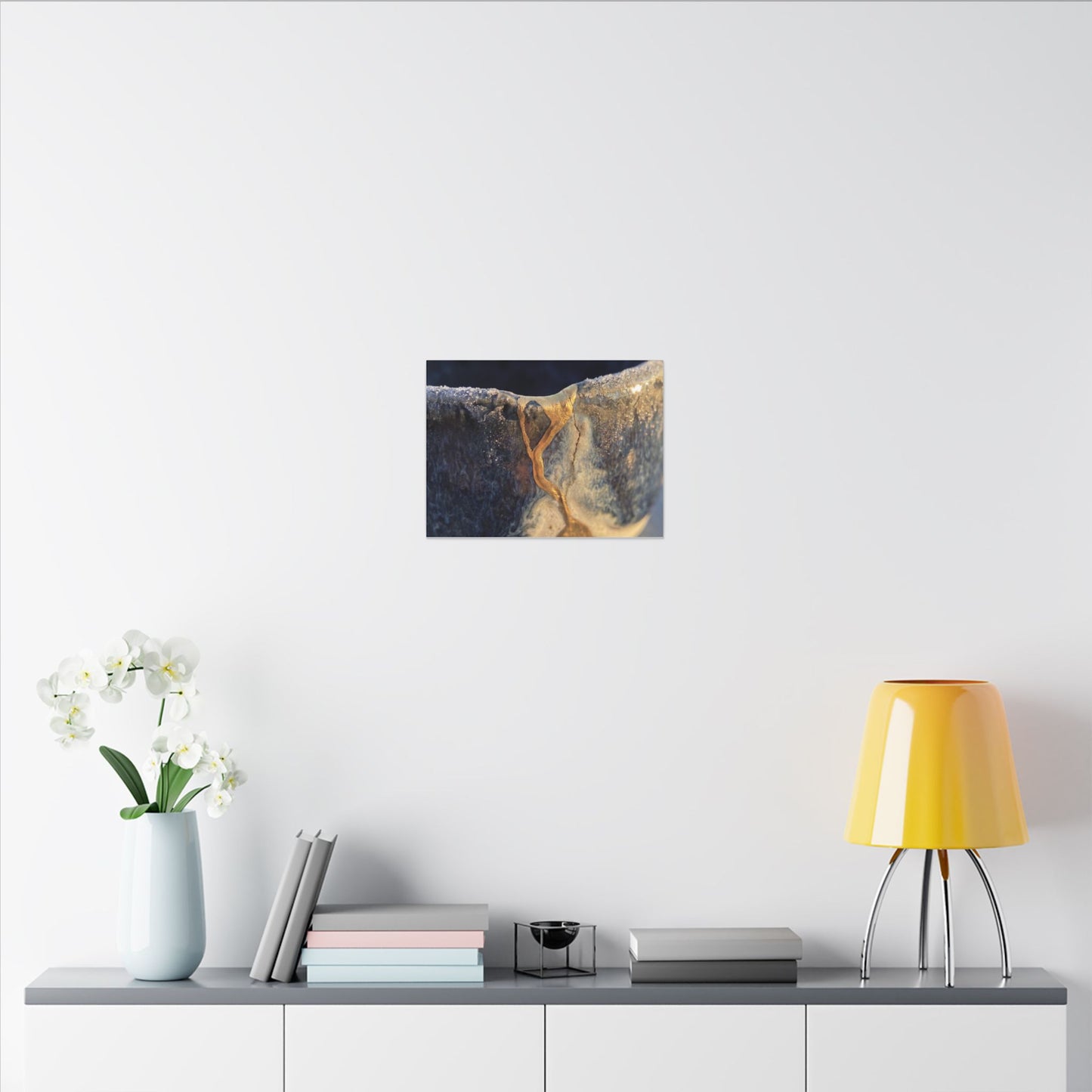Winter Ceramic Bowl Gold Vein Canvas Art | Healing Decor