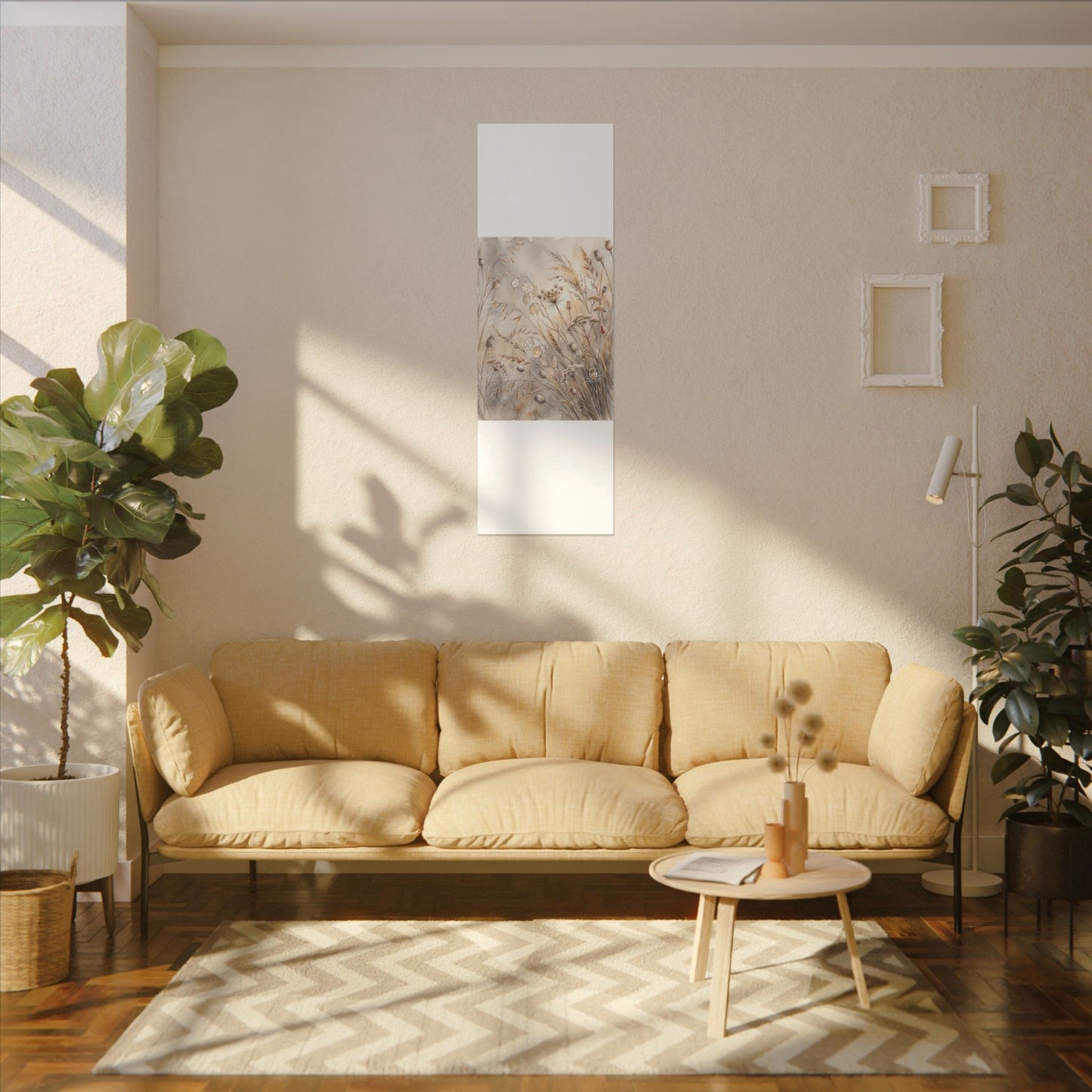 Winter Dried Flowers Watercolor Canvas Art | Warm Decor