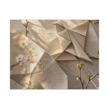 Golden Hour Paper Fold Canvas Art - Japandi Fukinsei
