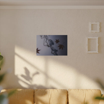 Dark Japandi Incense Smoke in Dawn | Moody Minimal Canvas Art