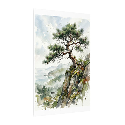 Pine Tree Spring Canvas Art | Japandi Neutral Design