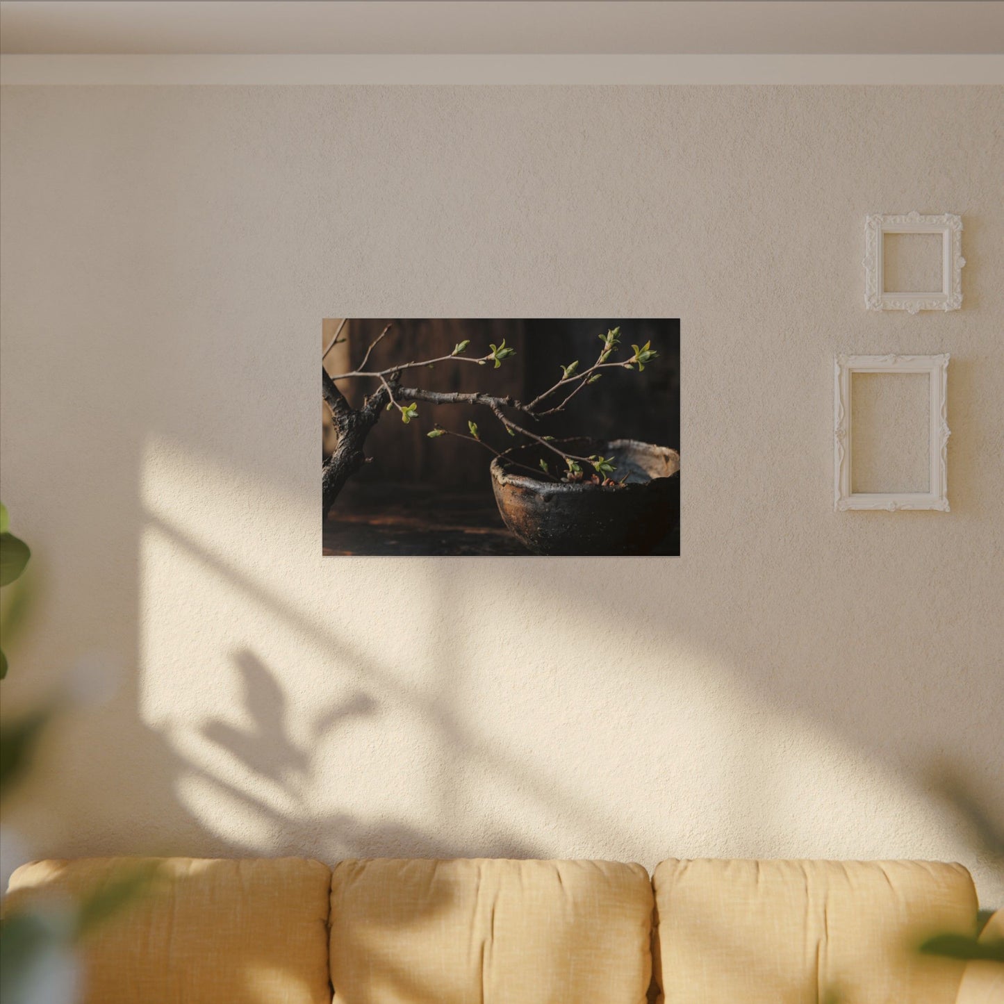 Spring Ceramic Bowl Moody Minimal Canvas Art | Atmospheric Decor