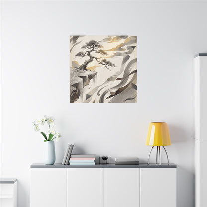Golden Hour Pine Tree Canvas Art - Japandi Seijaku