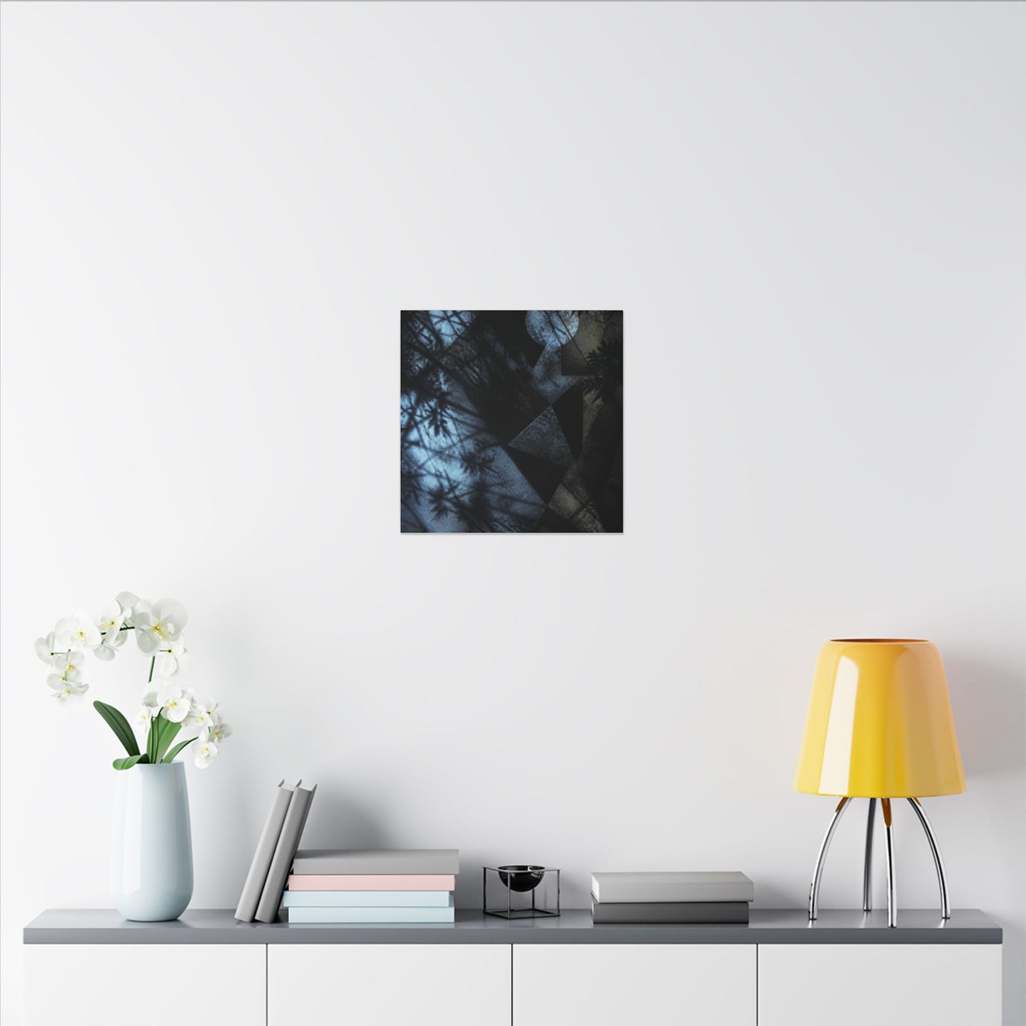 Shadow Play Winter Canvas Art | Dark Japandi Luxurious Design