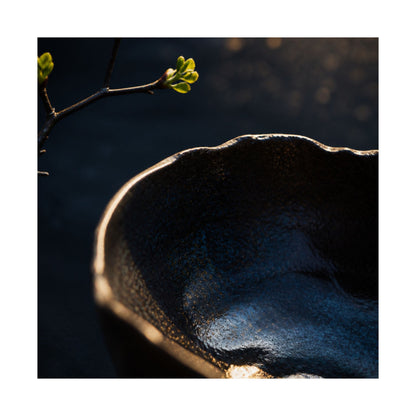 Ma Ceramic Bowl Wall Art Print - Dark Japandi Shadow Zen