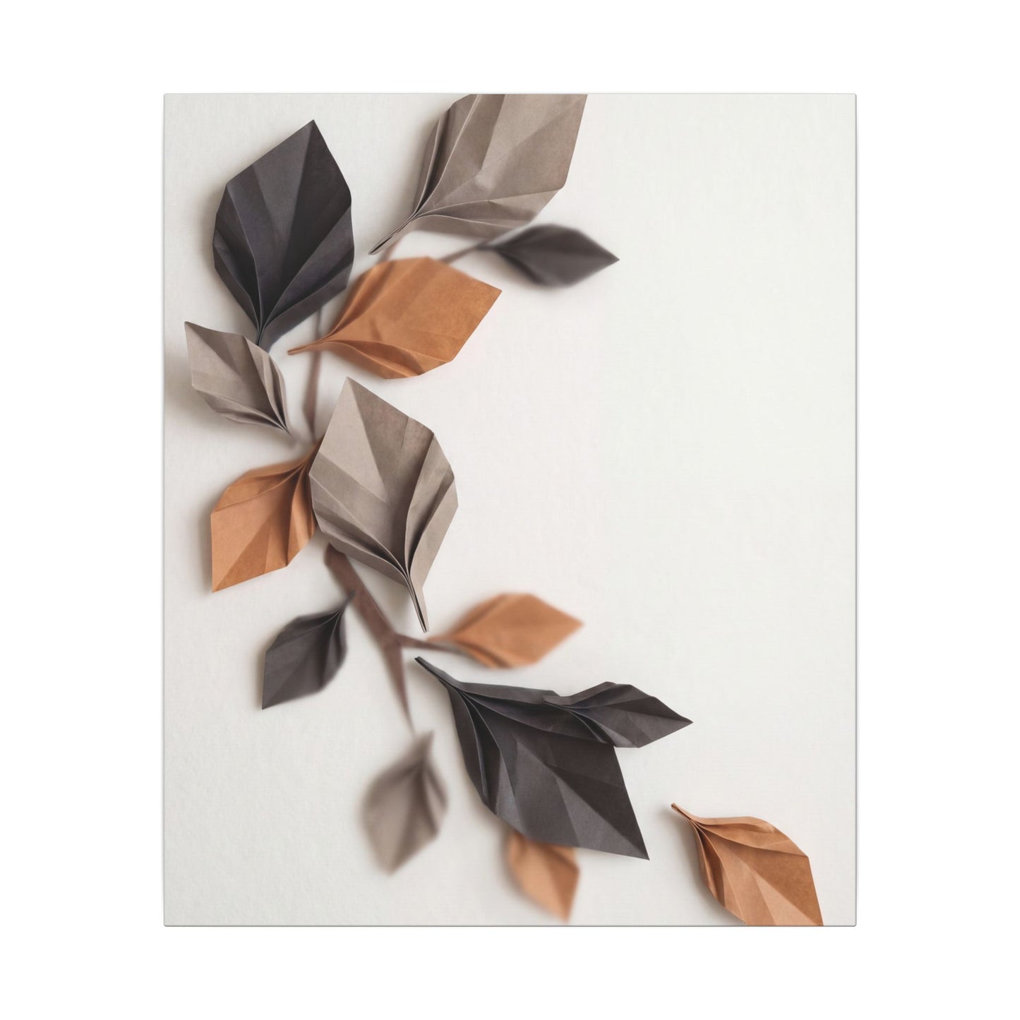 Paper Fold Autumn Canvas Art | Japandi Earthy Design