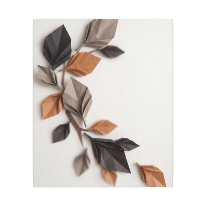 Paper Fold Autumn Canvas Art | Japandi Earthy Design