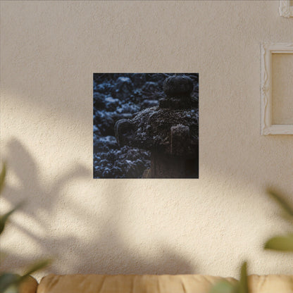 Moody Stone Lantern Canvas Art - Shadow Zen Dark Japandi