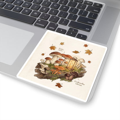 Autumn Wild Mushrooms Forest Whimsy Sticker | Earthy Decor