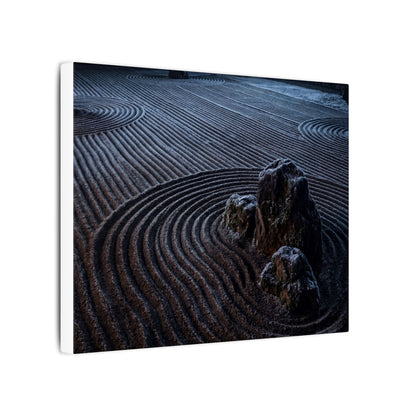 Moonlight Rock Garden Canvas Art - Dark Japandi Seijaku