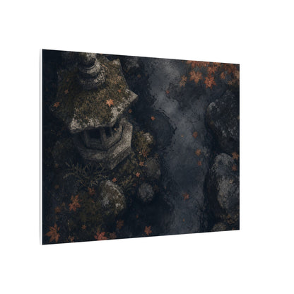 Stone Lantern Canvas Art | Autumn Japandi Texture Art