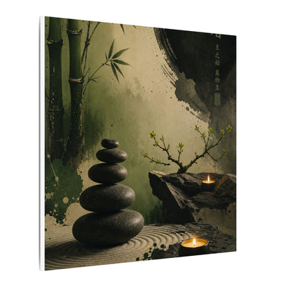 River Stones Spring Canvas Art | Zen Contemplative Design