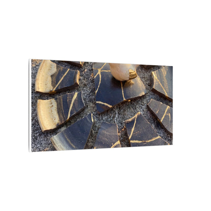 Golden Hour Broken Pottery Canvas Art - Kintsugi Datsuzoku