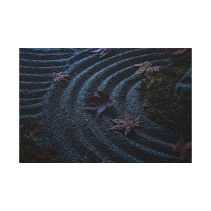 Rock Garden Canvas Art | Autumn Dark Japandi Dark Texture Art Art Print