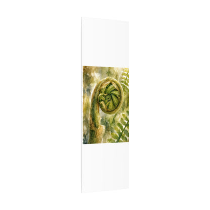 Japandi Fern Unfurling in Dappled | Watercolor Canvas Art