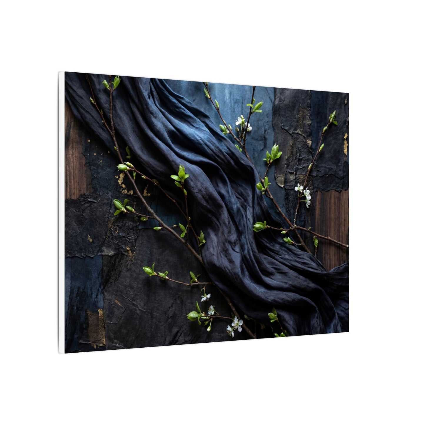 Spring Silk Drape Dark Texture Canvas Art | Atmospheric Decor