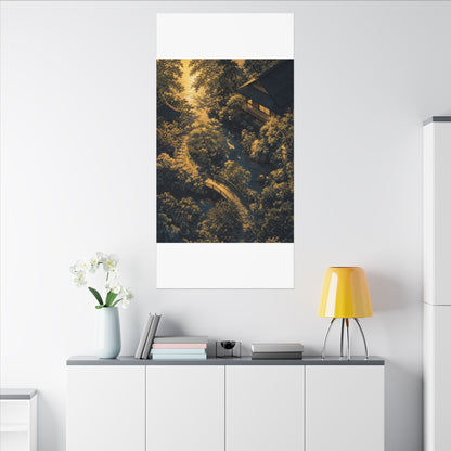 Contemplative Moonlit Garden Canvas Art - Ukiyo E Inspired Zen
