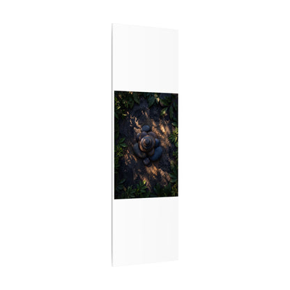 Ma River Stones Canvas Art - Dark Japandi Dark Texture
