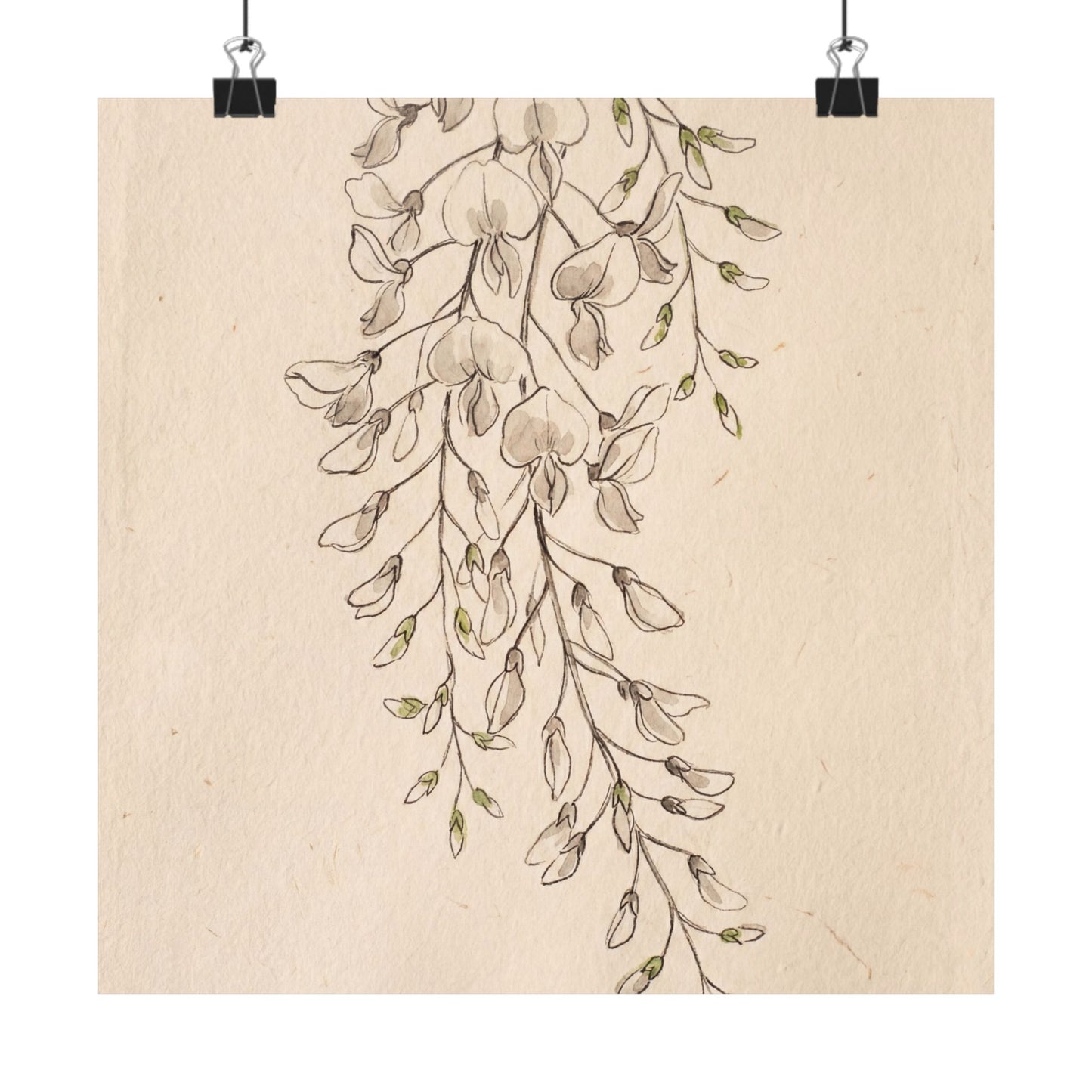 Golden Hour Wisteria Wall Art Print - Japandi Seijaku Art Print