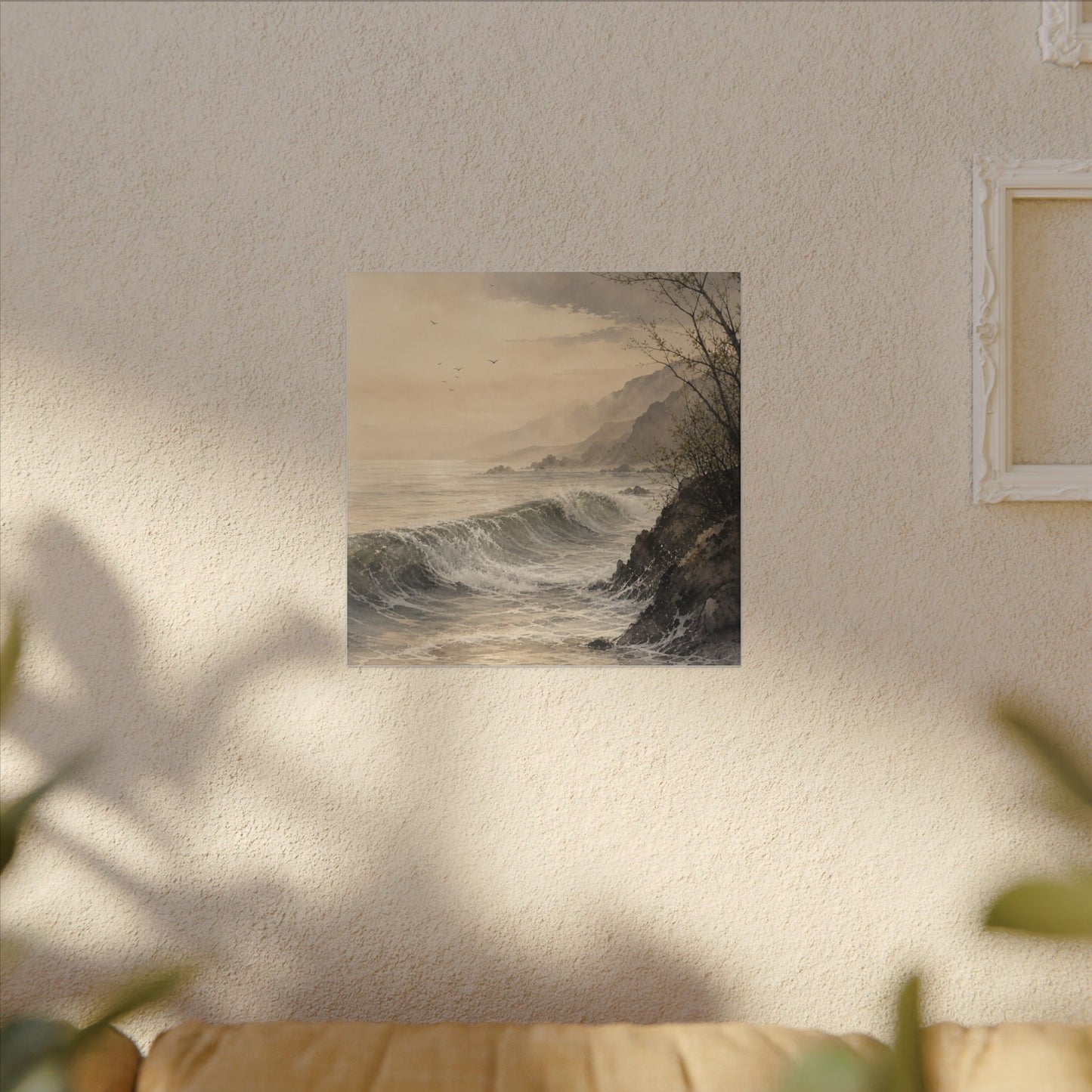Ocean Wave Spring Canvas Art | Japandi Elegant Design