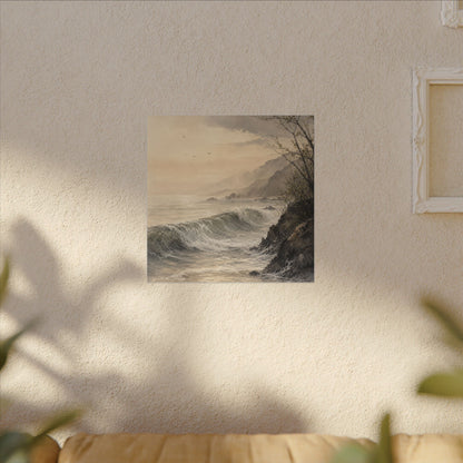 Ocean Wave Spring Canvas Art | Japandi Elegant Design