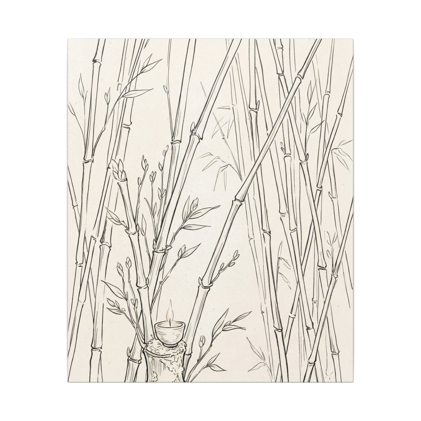Candlelight Bamboo Grove Canvas Art - Japandi Fukinsei