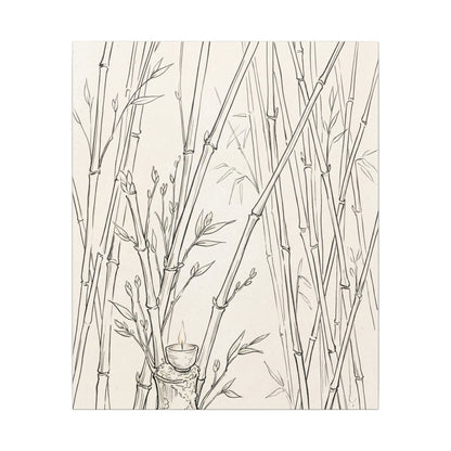 Candlelight Bamboo Grove Canvas Art - Japandi Fukinsei