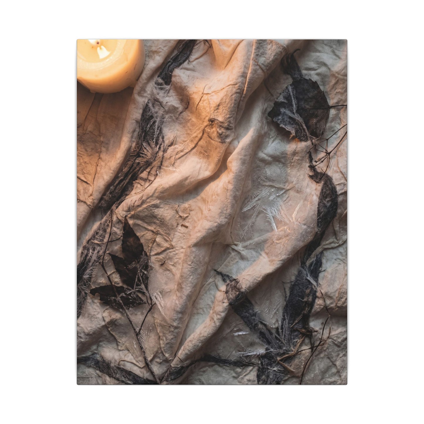 Candlelight Silk Drape Canvas Art - Japandi Mono No Aware