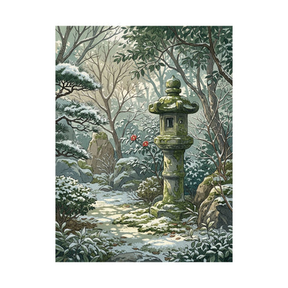 Dappled Stone Lantern Wall Art Print - Japandi Datsuzoku