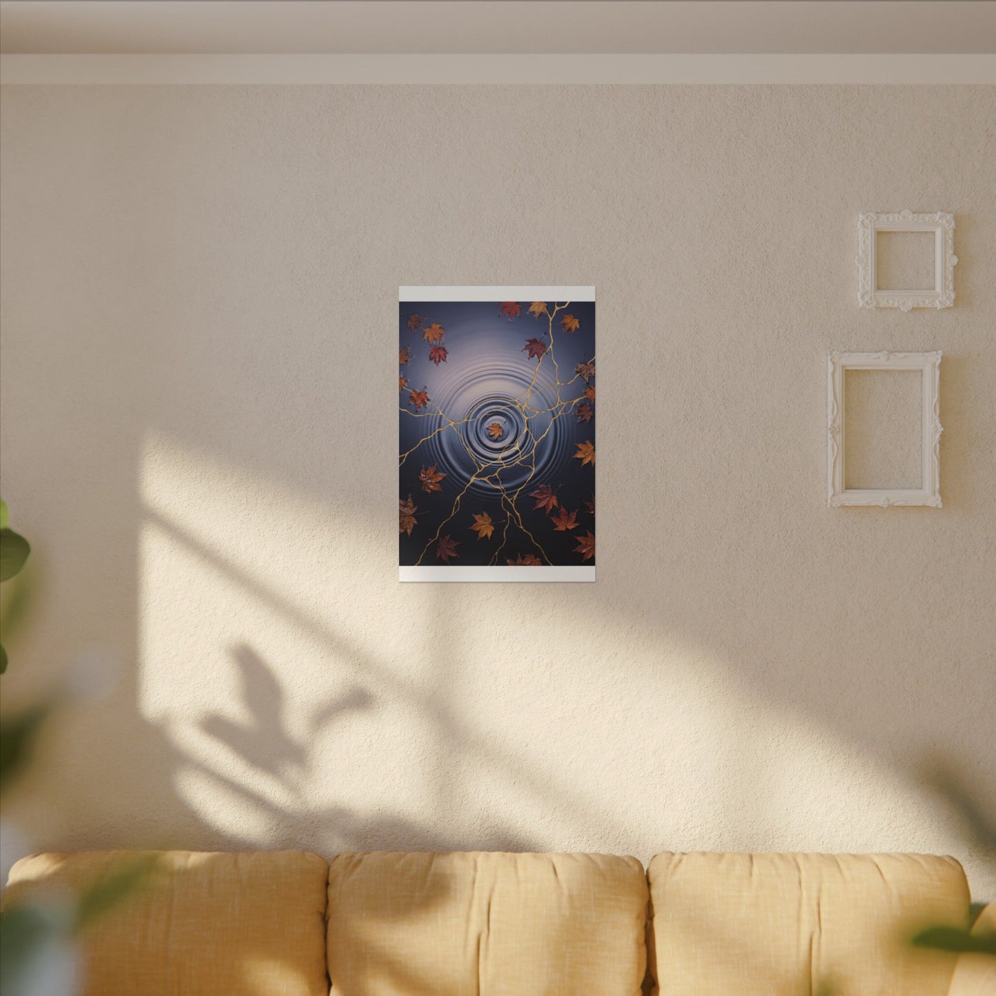 Kintsugi Water Ripple in Dawn | Gold Vein Canvas Art