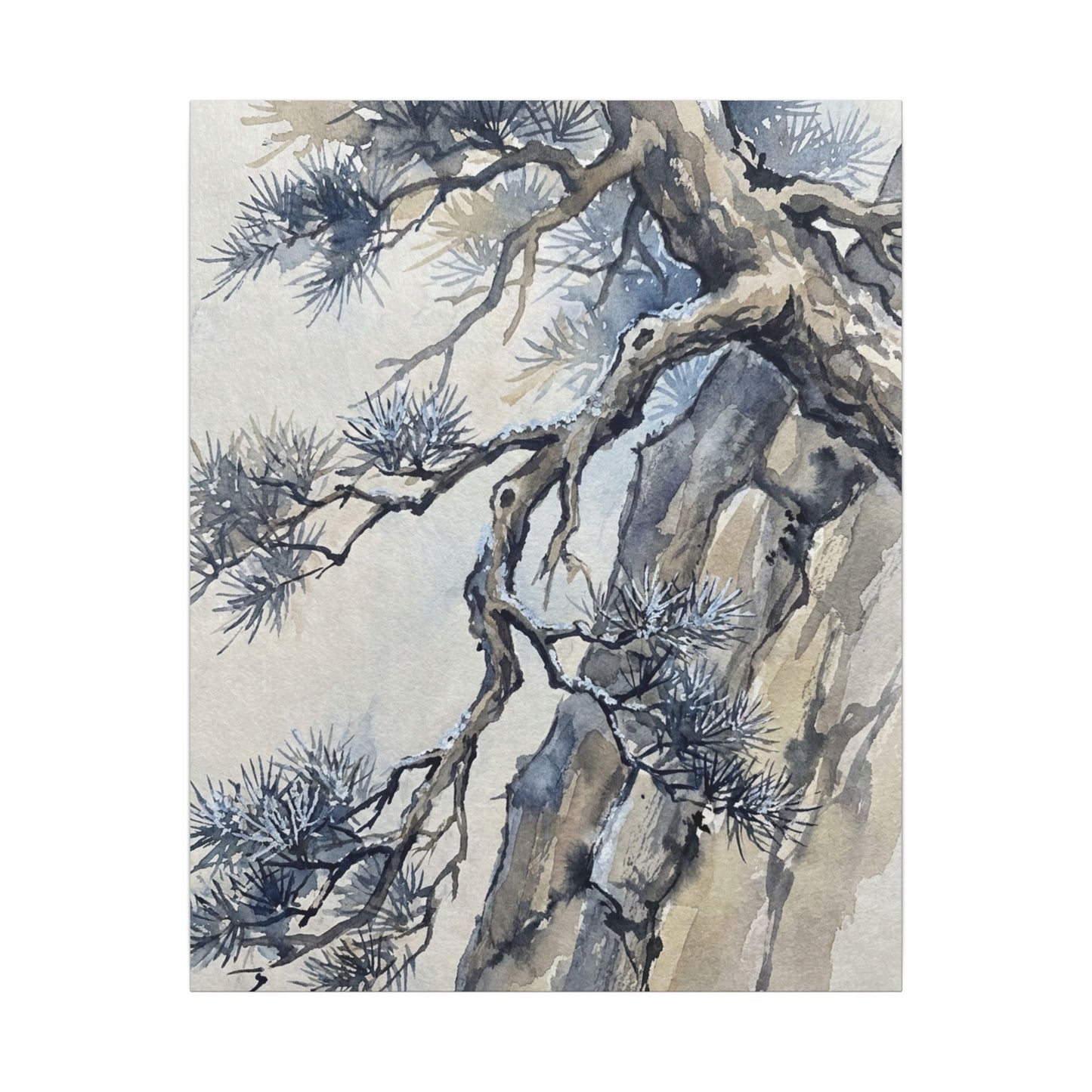 Moonlight Pine Tree Canvas Art - Japandi Seijaku