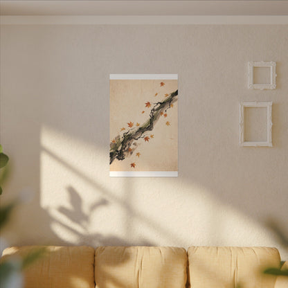 Ink Brushstroke Autumn Canvas Art | Zen Calm Design